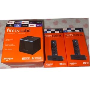 Amazon Fire TV Cube 4K with Alexa & 2 Firestick 4K's ( all brand new in box )